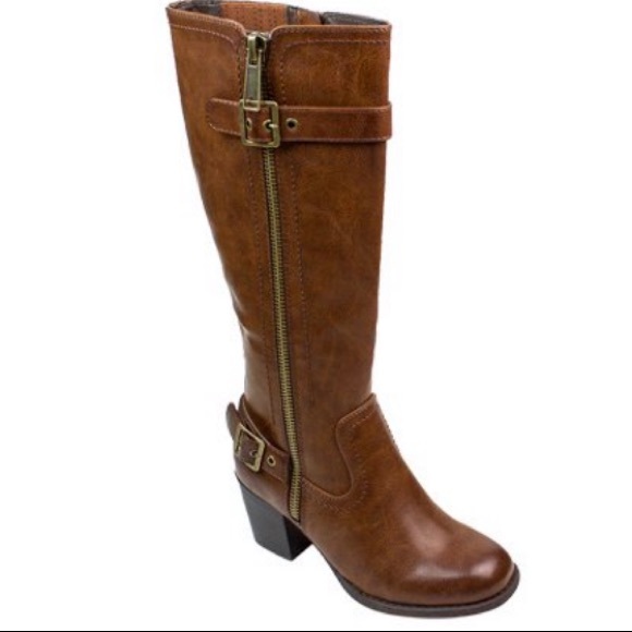 Boots Brown Knee High Womens White Mountain Dover Harness Cognac Size 10 - Picture 2 of 12